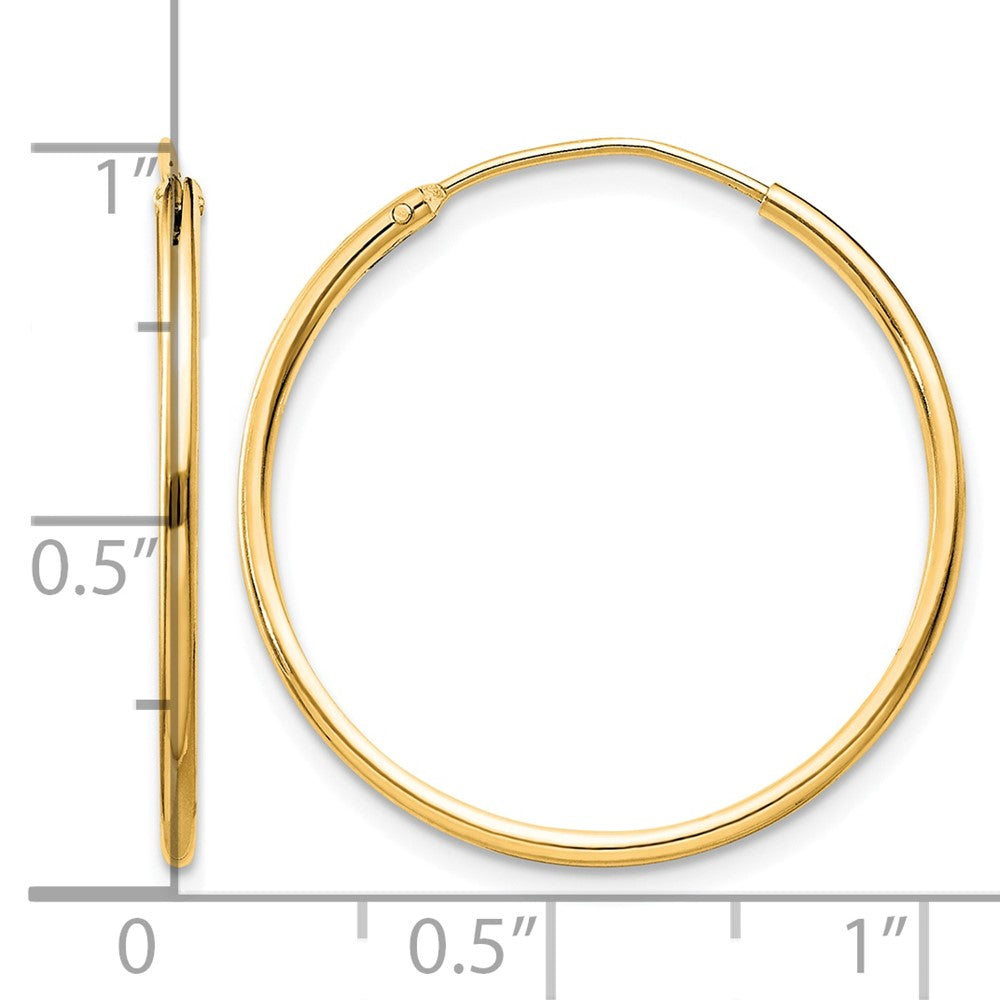 Sterling Silver Flash Gold-plated 1.3mm Endless Hoop Earrings