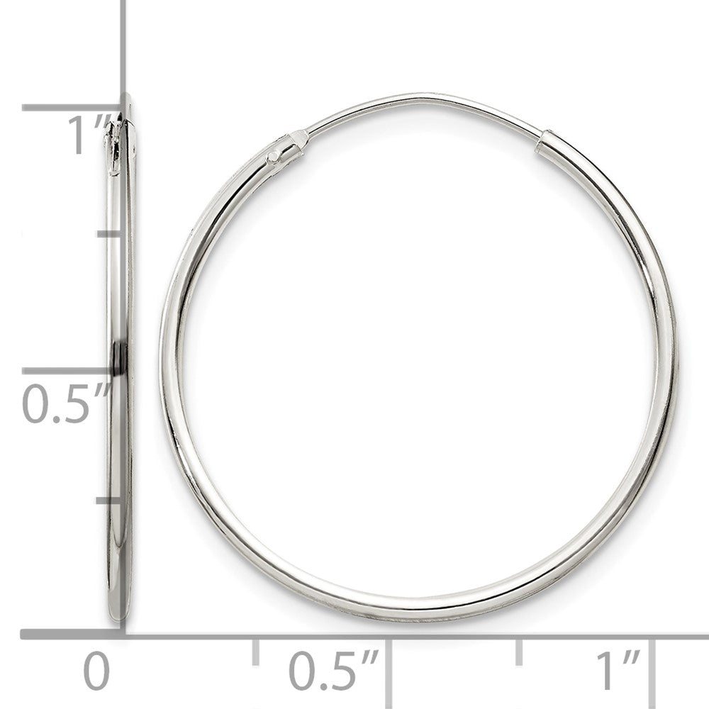 Sterling Silver 1.3mm Hoop Earrings