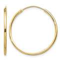 Sterling Silver Flash Gold-plated 1.3mm Endless Hoop Earrings