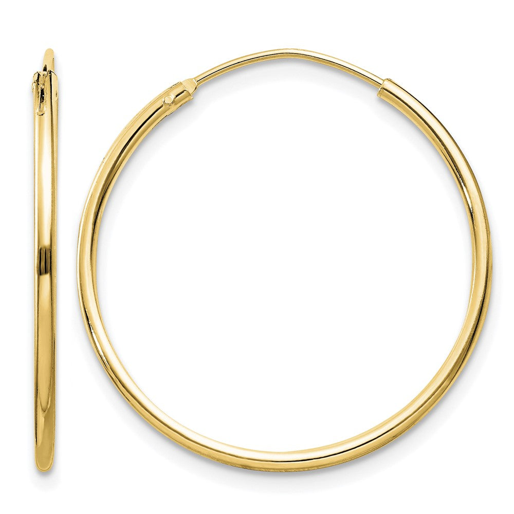 Sterling Silver Flash Gold-plated 1.3mm Endless Hoop Earrings