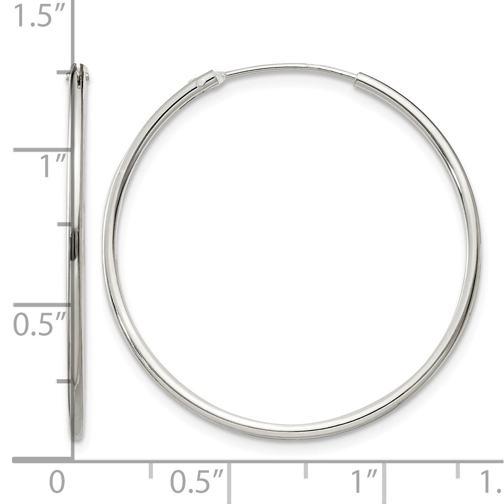 Sterling Silver 1.3mm Hoop Earrings