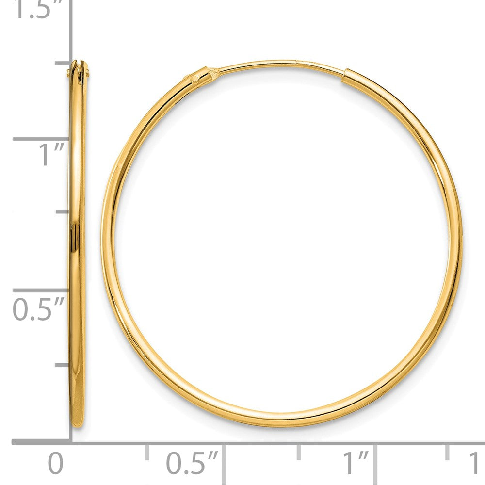 Sterling Silver Flash Gold-plated 1.3mm Endless Hoop Earrings