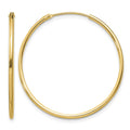 Sterling Silver Flash Gold-plated 1.3mm Endless Hoop Earrings