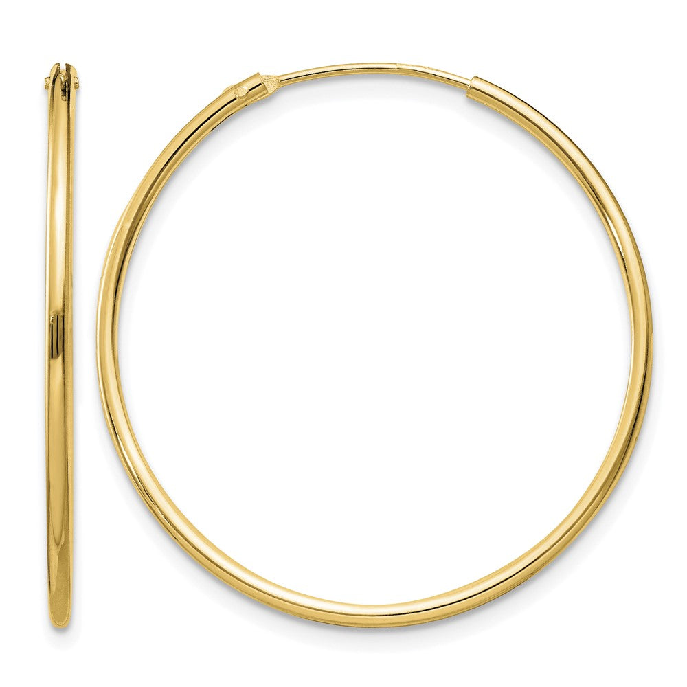 Sterling Silver Flash Gold-plated 1.3mm Endless Hoop Earrings