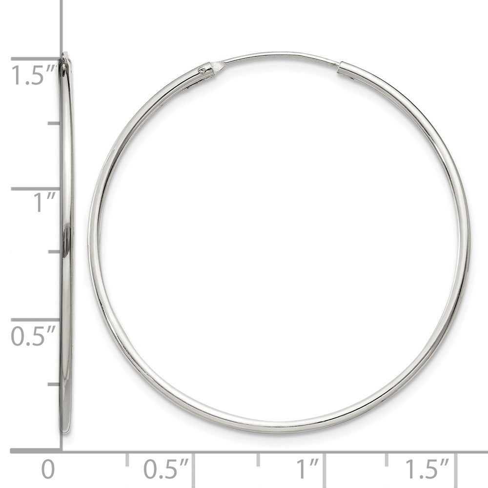 Sterling Silver 1.3mm Hoop Earrings