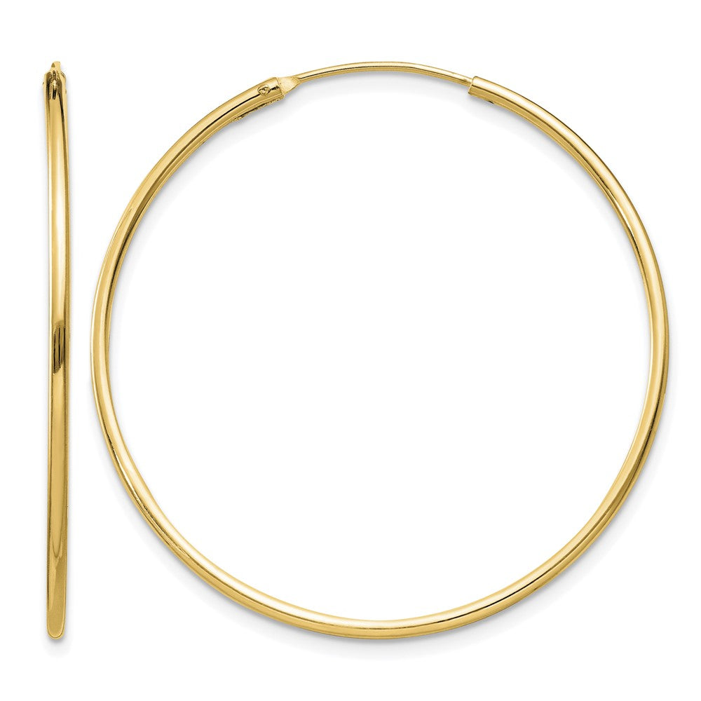 Sterling Silver Flash Gold-plated 1.3mm Endless Hoop Earrings