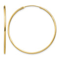 Sterling Silver Flash Gold-plated 1.3mm Endless Hoop Earrings