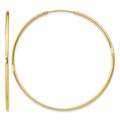Sterling Silver Flash Gold-plated 1.3mm Endless Hoop Earrings