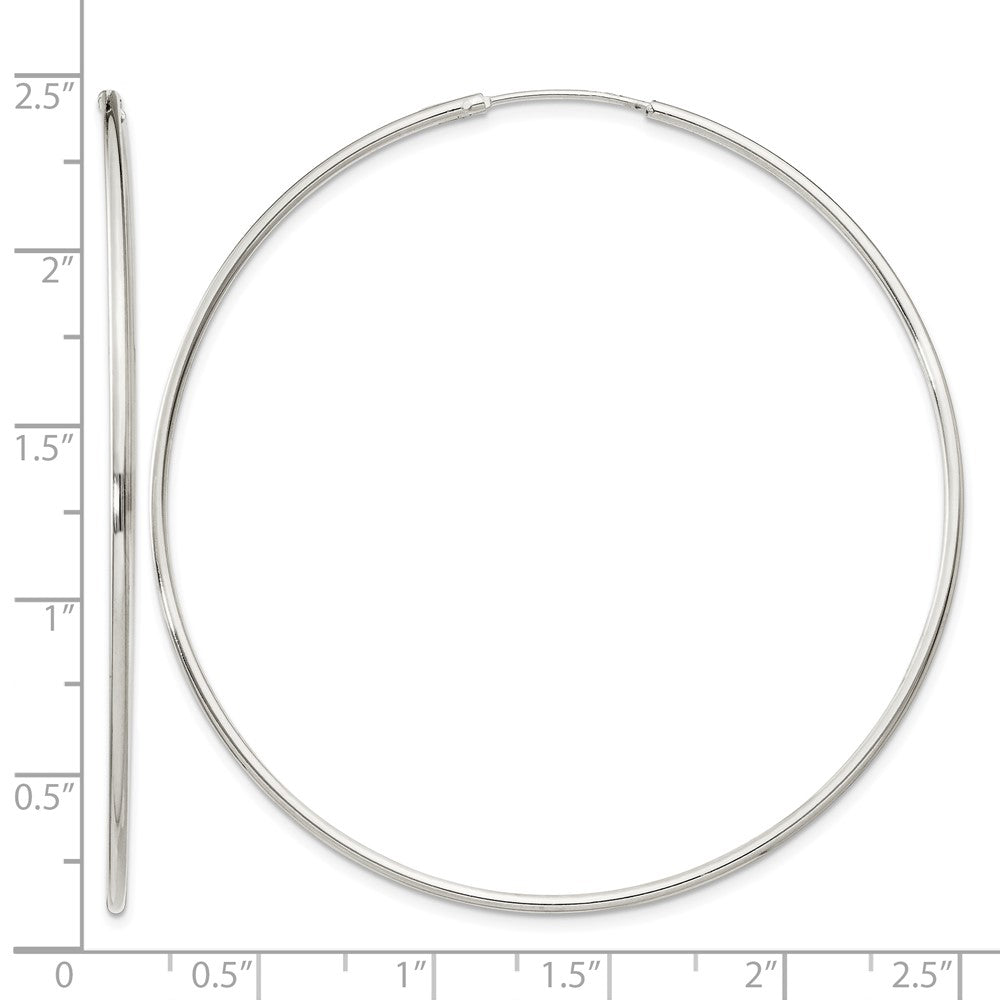 Sterling Silver 1.3mm Hoop Earrings