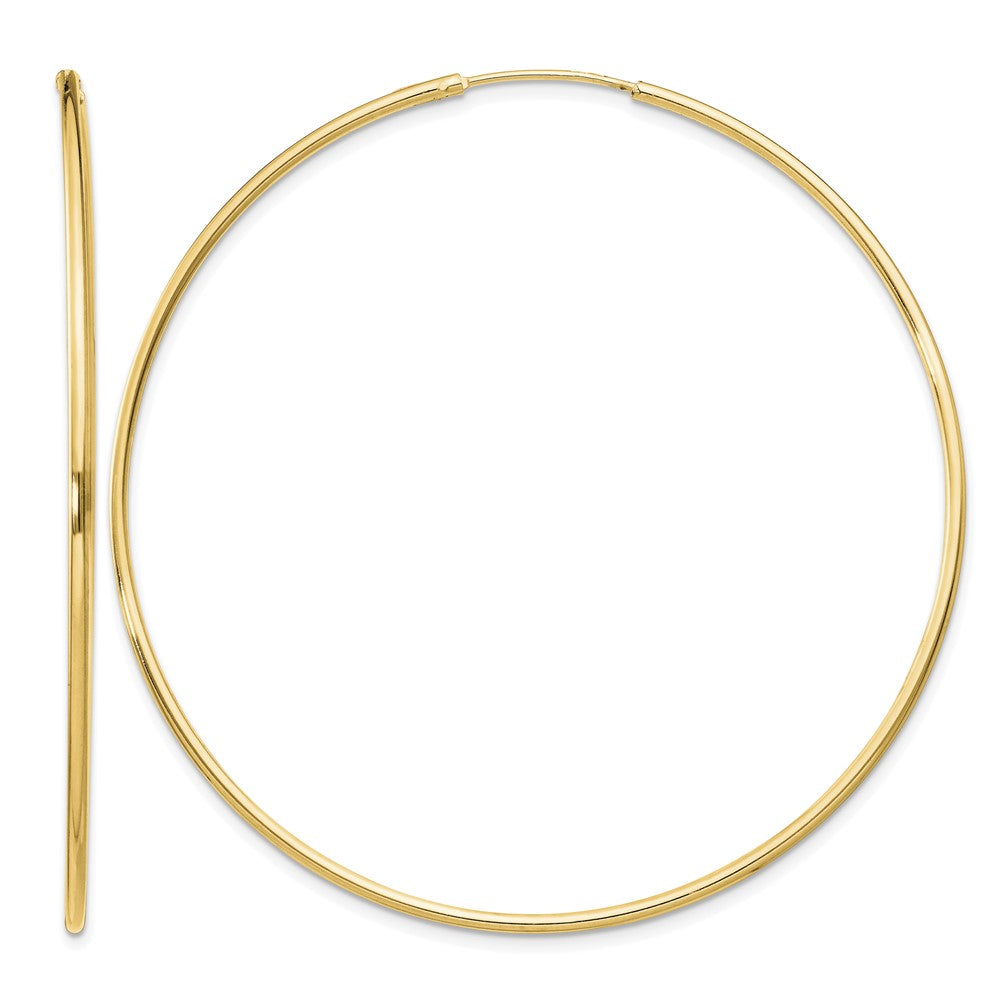 Sterling Silver Flash Gold-plated 1.3mm Endless Hoop Earrings