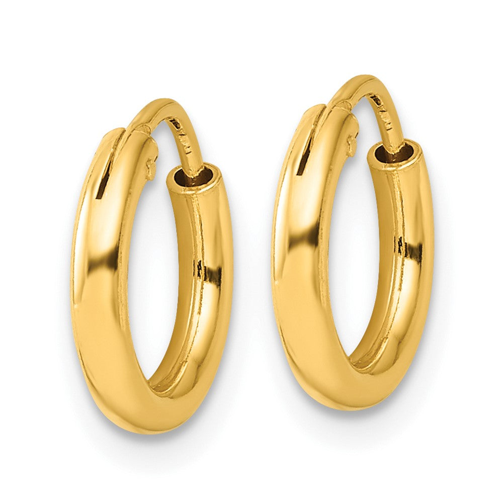 Sterling Silver Flash Gold-tone 2mm Endless Hoop Earrings