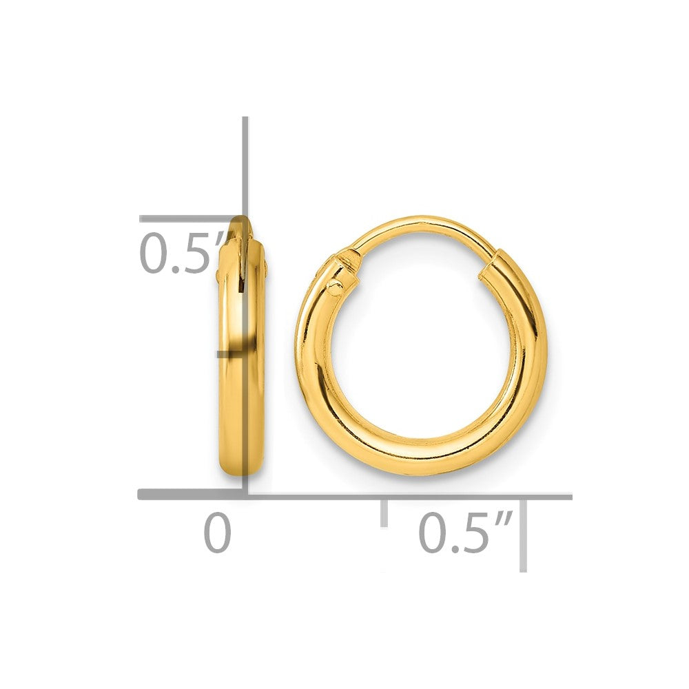 Sterling Silver Flash Gold-tone 2mm Endless Hoop Earrings