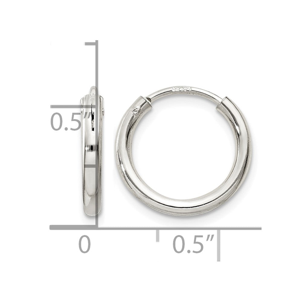 Sterling Silver 2mm Hoop Earrings