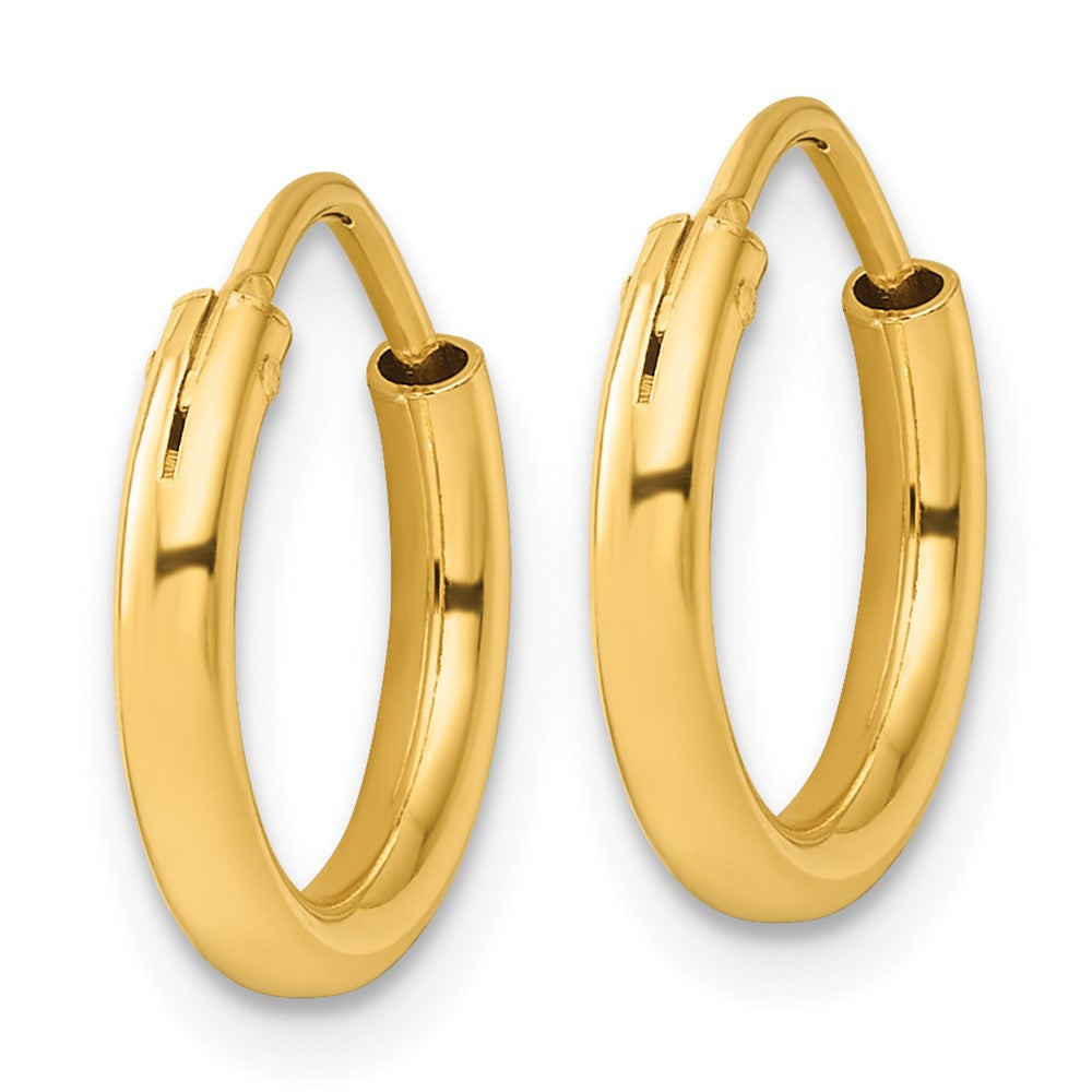 Sterling Silver Flash Gold-tone 2mm Endless Hoop Earrings