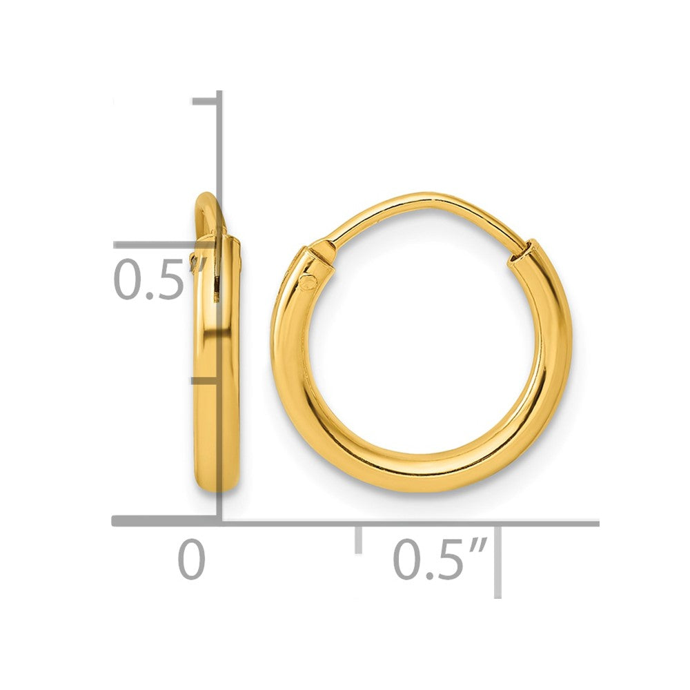 Sterling Silver Flash Gold-tone 2mm Endless Hoop Earrings