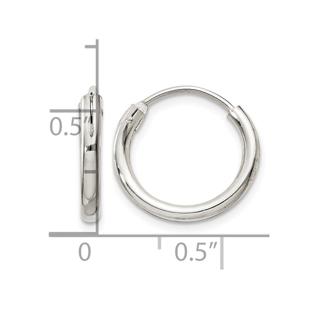 Sterling Silver 2mm Hoop Earrings