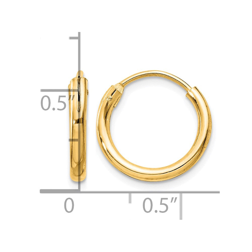 Sterling Silver Flash Gold-plated 2mm Endless Hoop Earrings