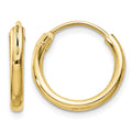 Sterling Silver Flash Gold-plated 2mm Endless Hoop Earrings