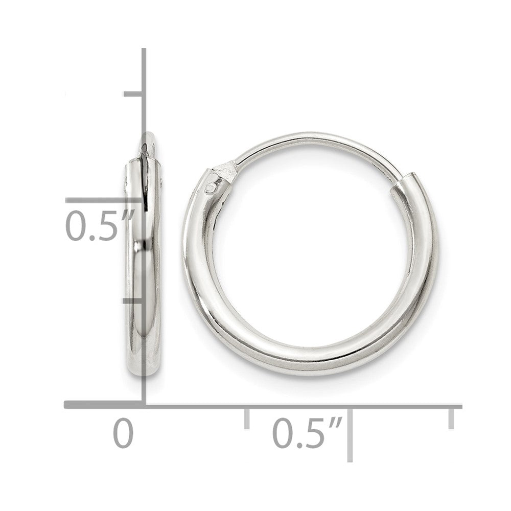 Sterling Silver 2mm Hoop Earrings