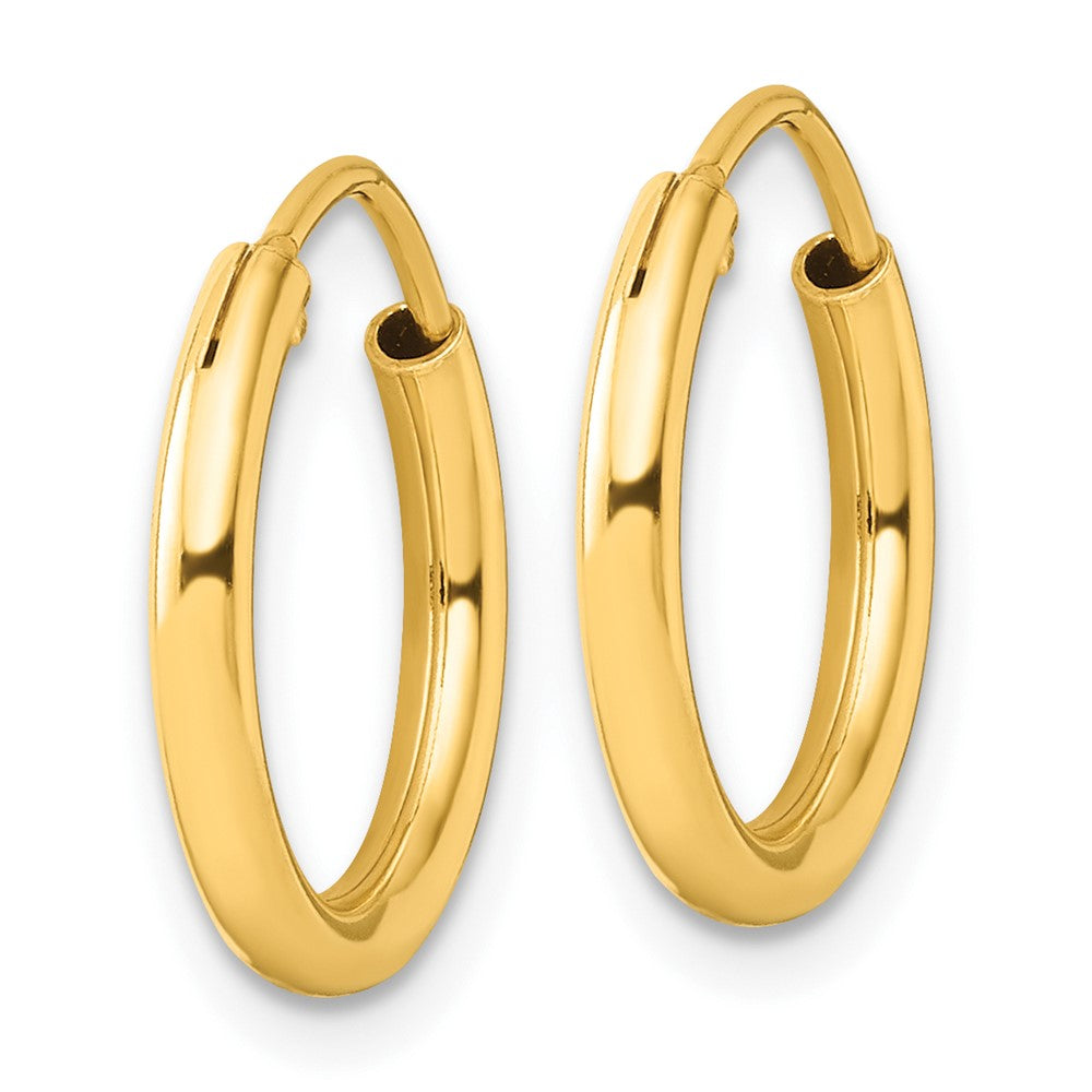 Sterling Silver Flash Gold-tone 2mm Hoop Earrings