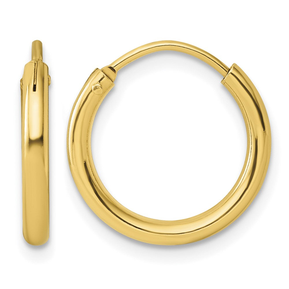 Sterling Silver Flash Gold-tone 2mm Hoop Earrings
