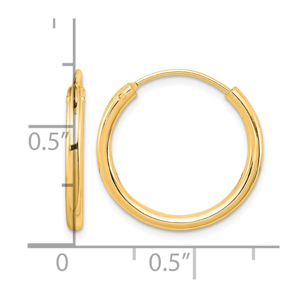 Sterling Silver Flash Gold-plated 2mm Endless Hoop Earrings