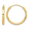Sterling Silver Flash Gold-plated 2mm Endless Hoop Earrings