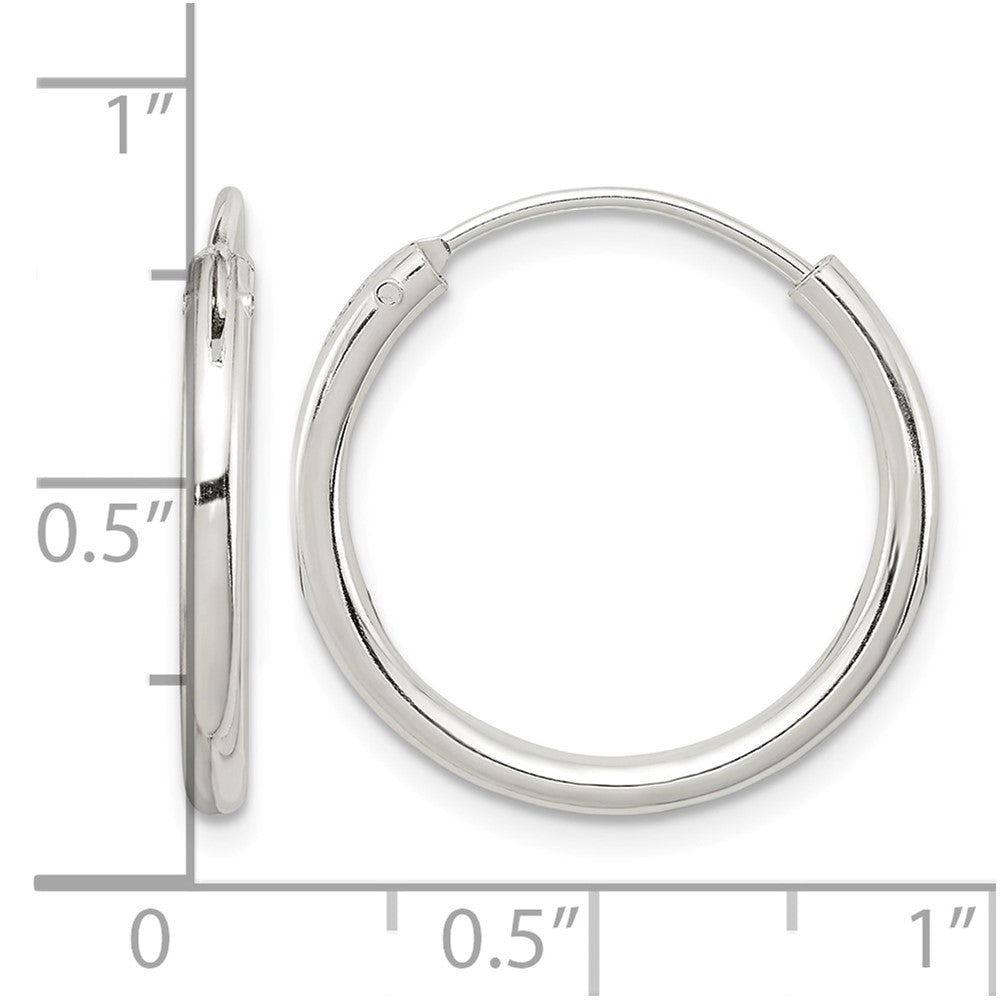 Sterling Silver 2mm Hoop Earrings