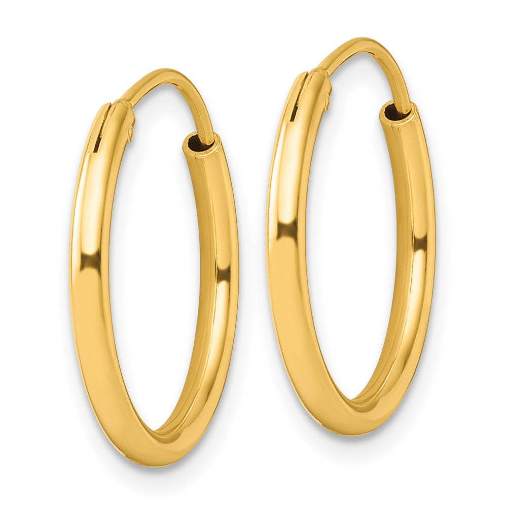 Sterling Silver Flash Gold-tone 2mm Hoop Earrings