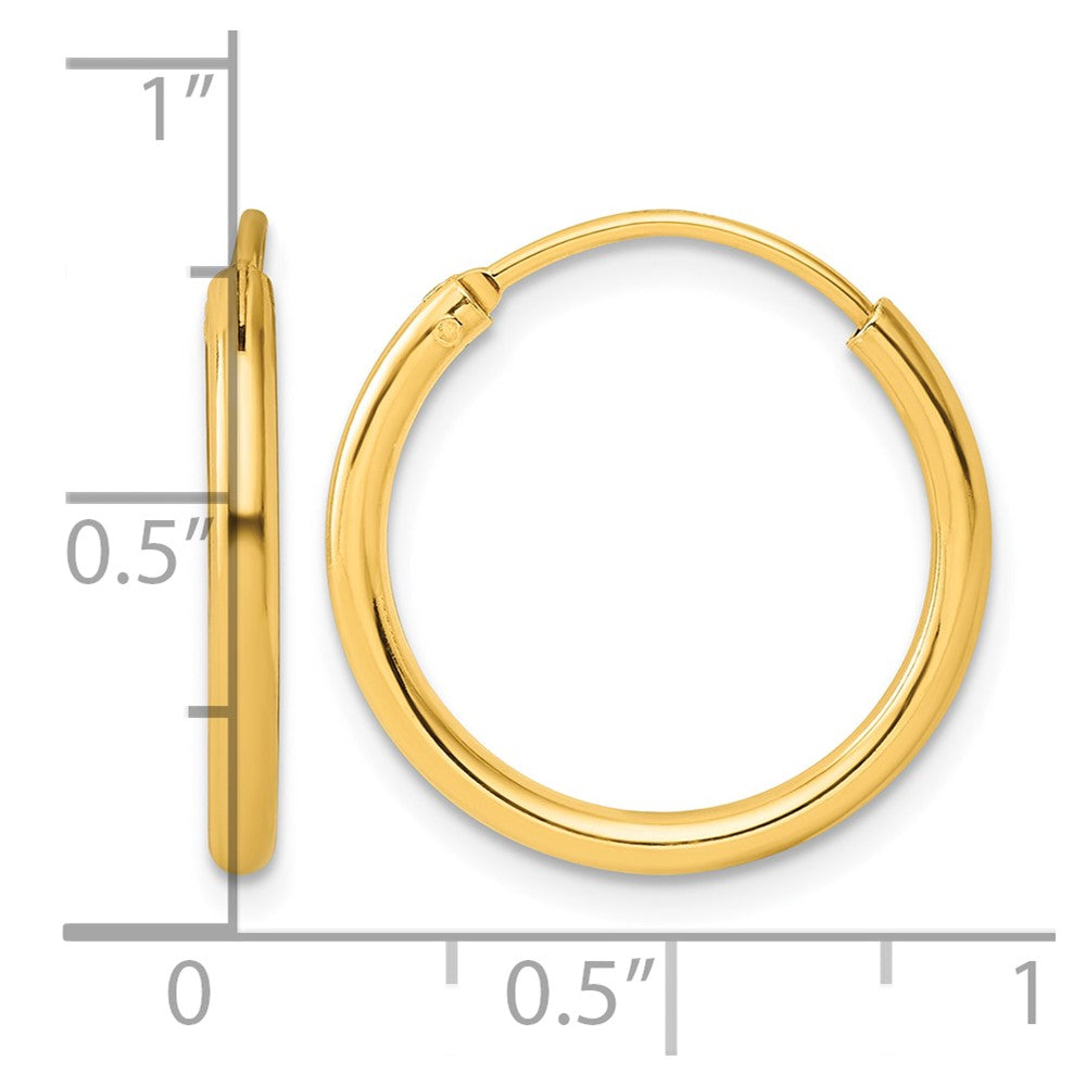 Sterling Silver Flash Gold-tone 2mm Hoop Earrings
