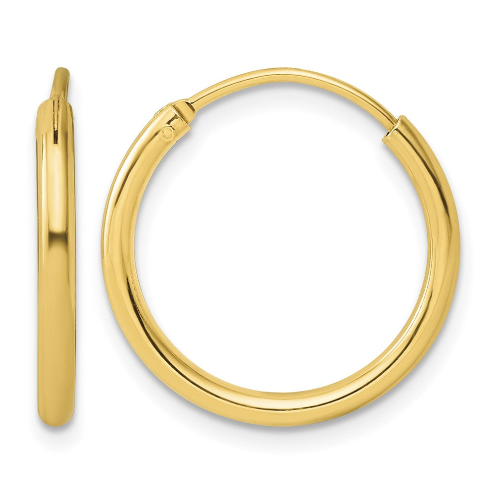 Sterling Silver Flash Gold-tone 2mm Hoop Earrings