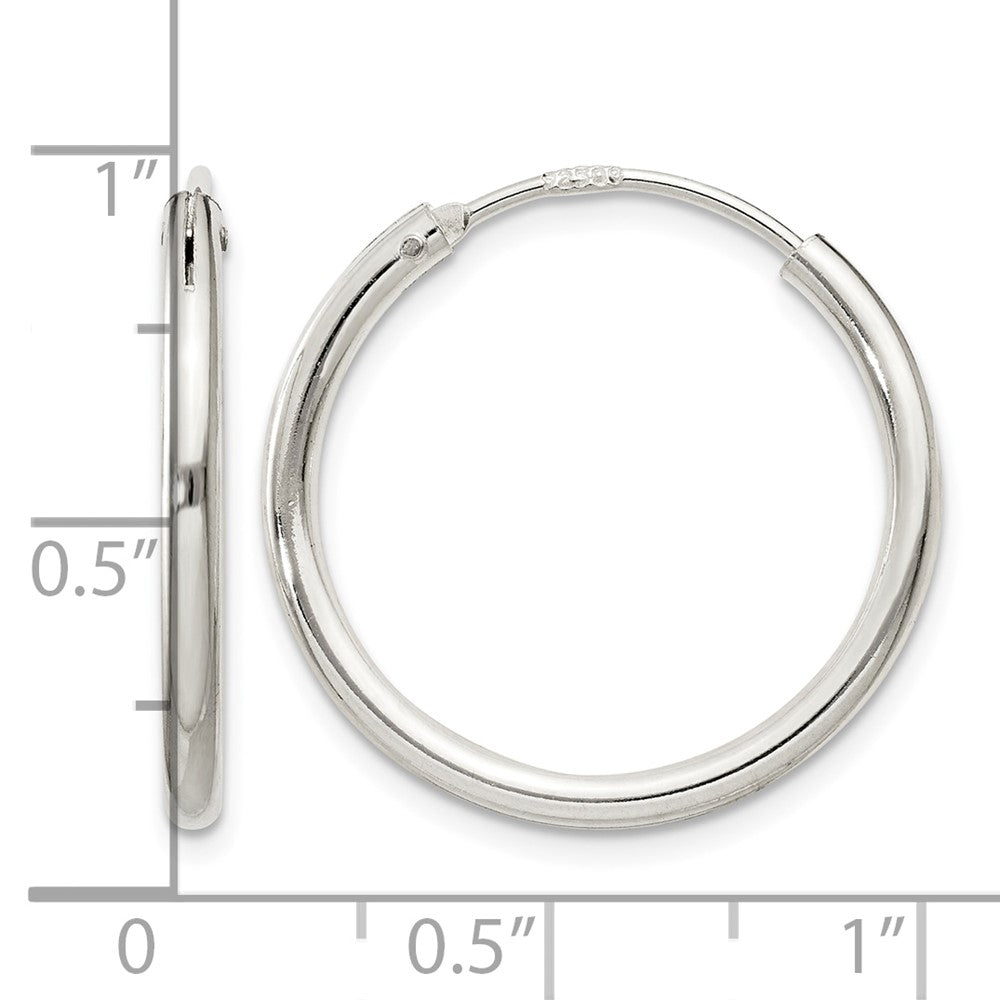 Sterling Silver 2mm Hoop Earrings