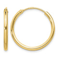 Sterling Silver Flash Gold-plated 2mm Endless Hoop Earrings