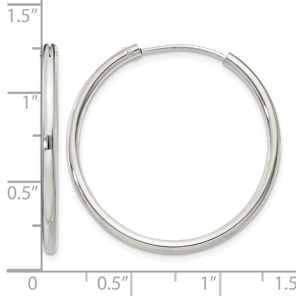 Sterling Silver 2mm Hoop Earrings