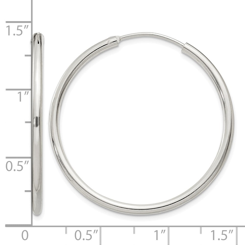 Sterling Silver 2mm Hoop Earrings