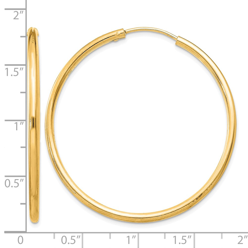 Sterling Silver Flash Gold-plated 2mm Endless Hoop Earrings