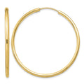 Sterling Silver Flash Gold-plated 2mm Endless Hoop Earrings