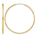 Sterling Silver Flash Gold-plated 2mm Endless Hoop Earrings