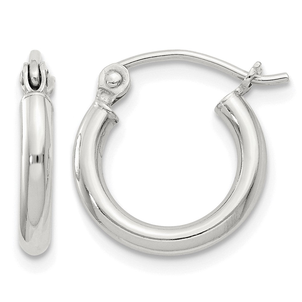 Sterling Silver 2mm Round Hoop Earrings