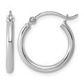 Sterling Silver Rhodium-plated 2mm Round Hoop Earrings