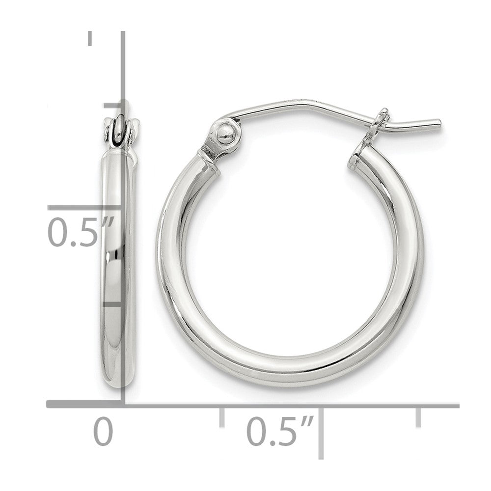 Sterling Silver 2mm Round Hoop Earrings