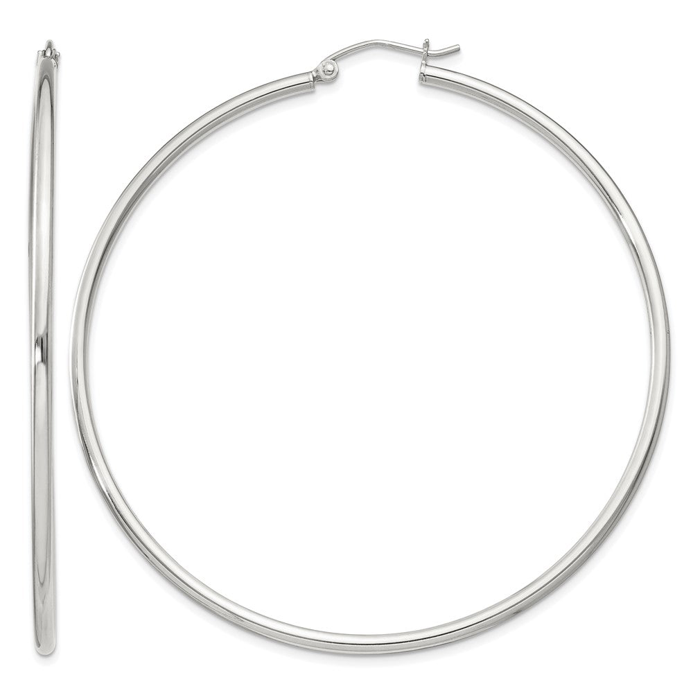 Sterling Silver 2mm Round Hoop Earrings