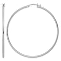 Sterling Silver Rhodium-plated 2mm Round Hoop Earrings