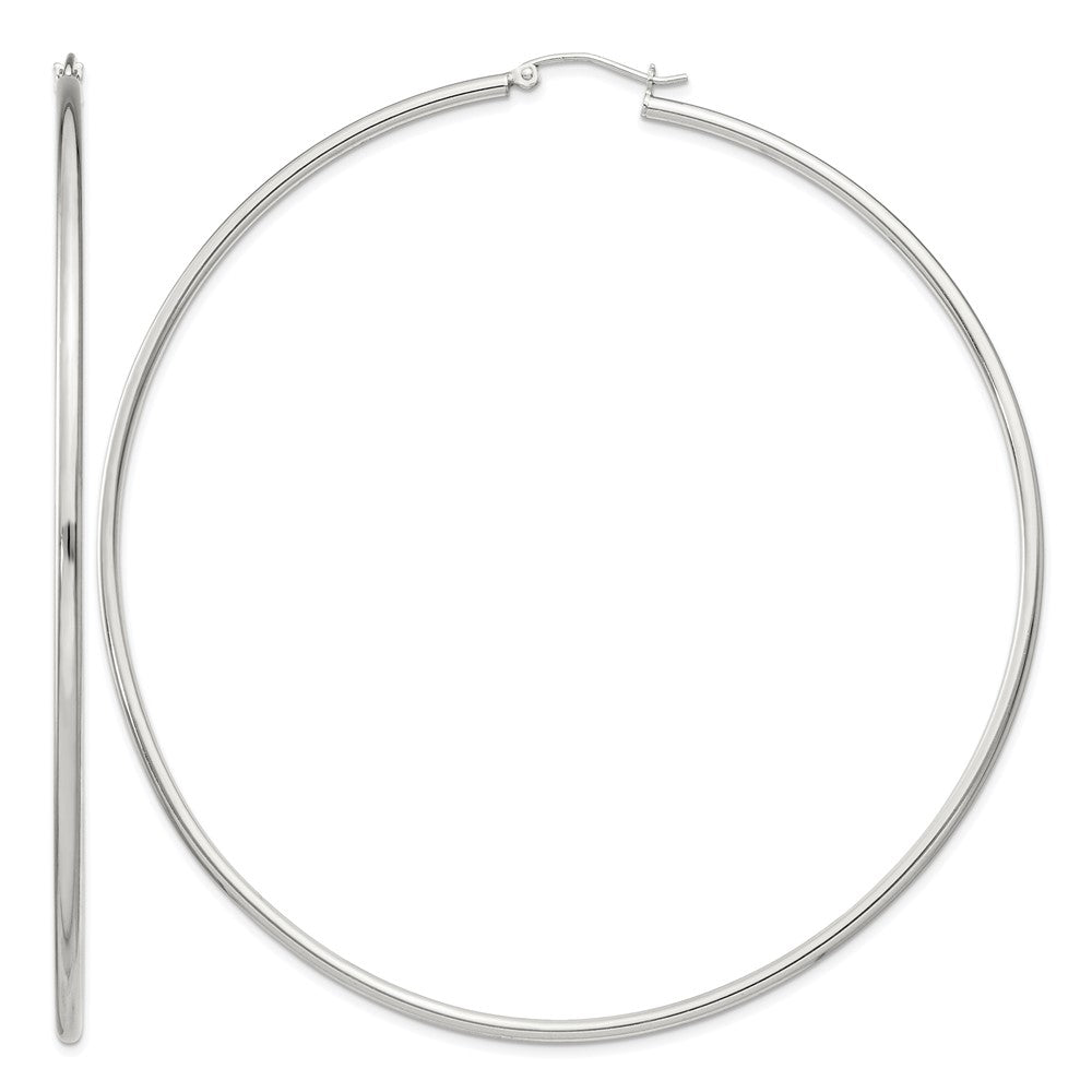 Sterling Silver 2mm Round Hoop Earrings
