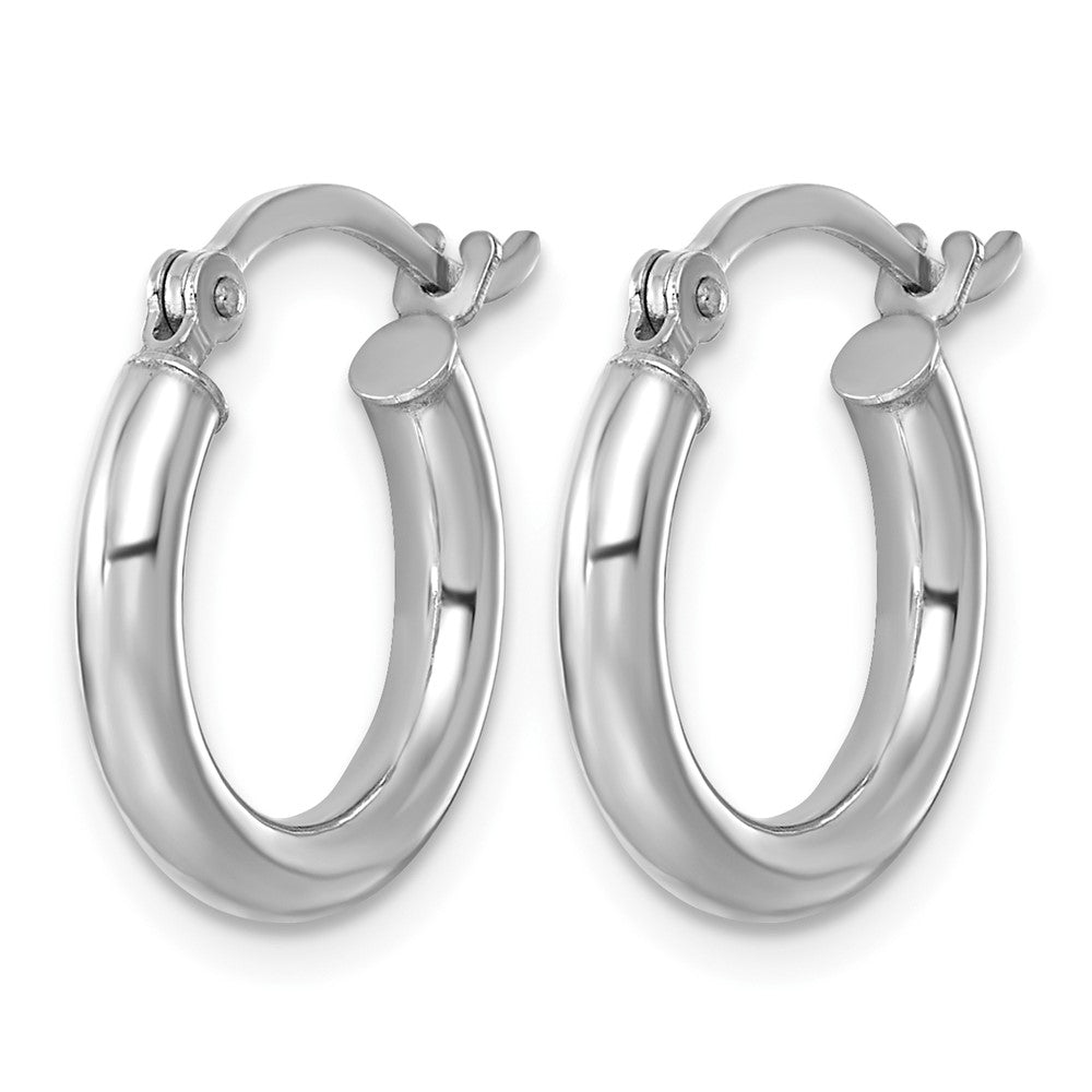 Sterling Silver Rhodium-plated 2.5mm Round Hoop Earrings