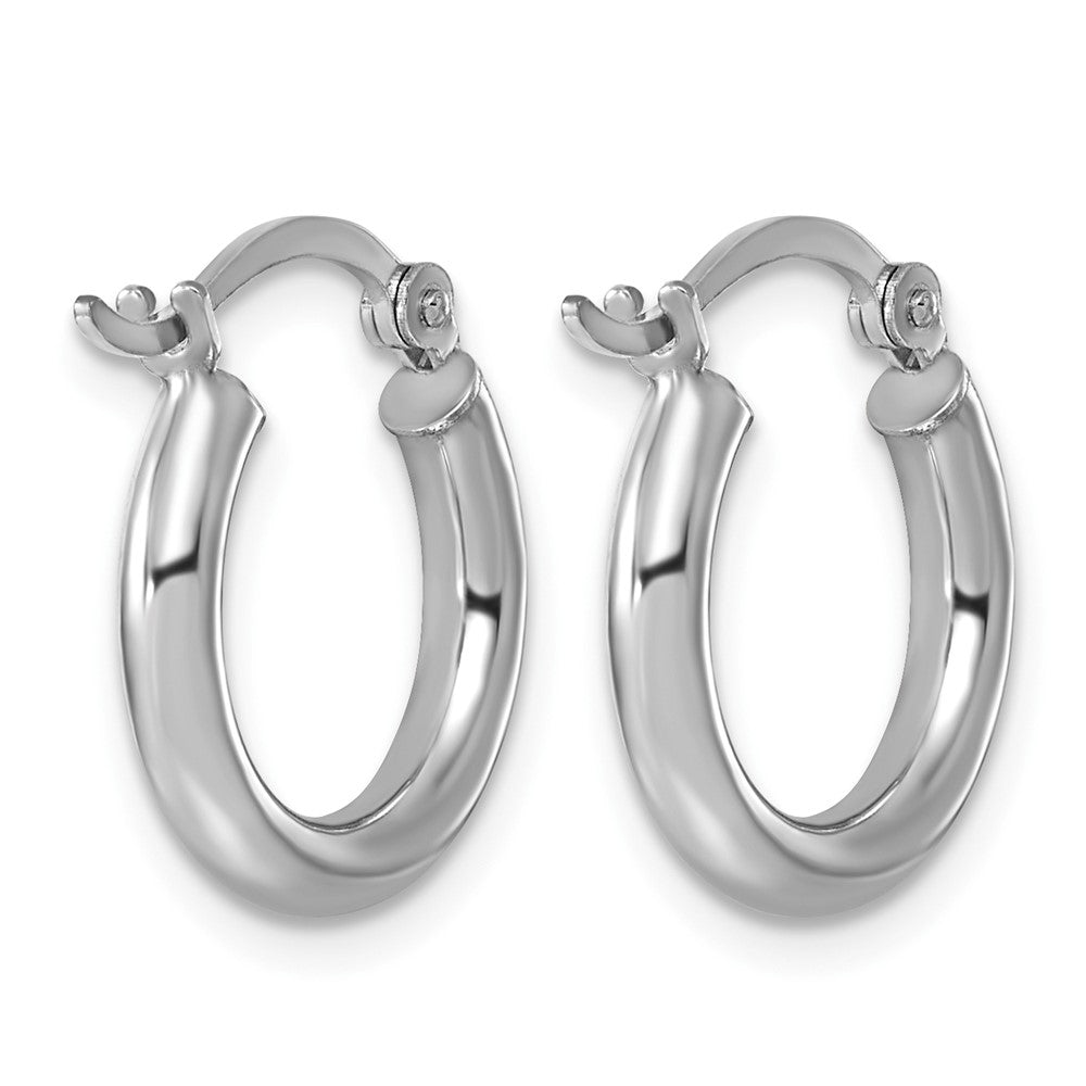 Sterling Silver Rhodium-plated 2.5mm Round Hoop Earrings