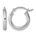 Sterling Silver Rhodium-plated 2.5mm Round Hoop Earrings