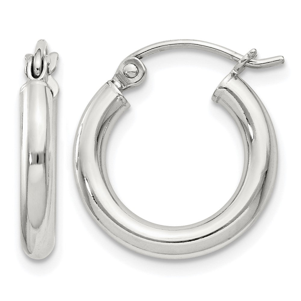 Sterling Silver 2.5mm Round Hoop Earrings