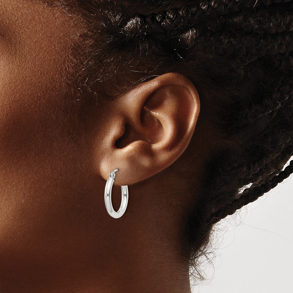 Sterling Silver 2.5mm Round Hoop Earrings