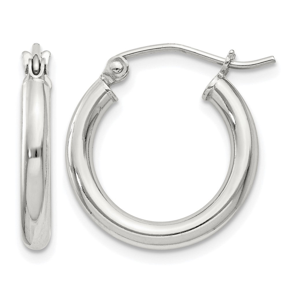 Sterling Silver 2.5mm Round Hoop Earrings